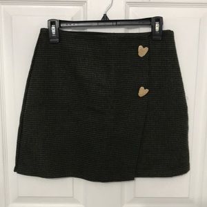 Green Houndstooth Miniskirt